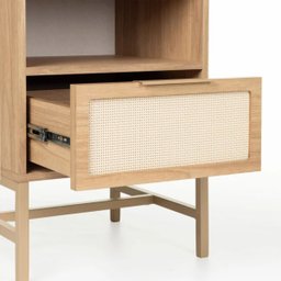 Mesa de Cabeceira Square 1 Gaveta 1 Nicho 60 Cm X 43 Cm X 40 Cm Tauari - Telinha Rattan - 3
