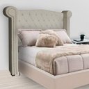 Ver imagem 3 de Cabeceira Estofada Sienna Para Cama Box King 195 Cm Corano Bege - LM DECOR