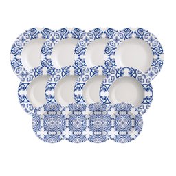 Jogo de Pratos Algarve Tramontina em Porcelana Decorada 12 Peças - 2