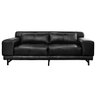 Sofá 4 Lugares Sala de Estar Malta 2,60M Couro Preto - Gran Belo - 1