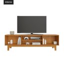 Ver imagem 3 de Rack para TV até 70 Polegadas Crjcm-RCK005 MDP MDF com 2 Portas Ripadas Nichos Marrom Cinamomo
