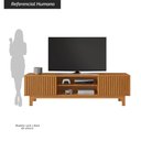 Ver imagem 2 de Rack para TV até 70 Polegadas Crjcm-RCK005 MDP MDF com 2 Portas Ripadas Nichos Marrom Cinamomo
