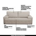 Ver mais imagens de Sofá 3 Lugares Sala de Estar Roma 2,30M Couro Off White - Gran Belo