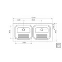 Ver imagem 2 de Tanque Duplo de Apoio Aço Inox Tramontina 120cmx55cm