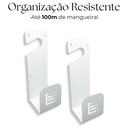 Ver imagem 7 de Suporte para Mangueira Fixação de Parede até 100 Metros Aço Resistente Organização Externa Branco