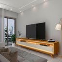 Ver imagem 1 de Rack para Tv até 75 Polegadas Retro com Led Naturale com Off White