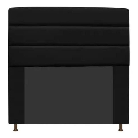 Cabeceira Estofada Turim 195cm King Suede Preto