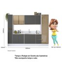 Ver imagem 4 de Armários Multiuso Lavanderia Kali Premium 6 Peças Branco/Chumbo - Nicioli