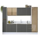 Ver imagem 1 de Armários Multiuso Lavanderia Kali Premium 6 Peças Branco/Chumbo - Nicioli