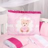 Kit Protetor Berço Americano Rosa Menina Ursa Rosa / Pink 9 Peças Americano / Nacional - 1
