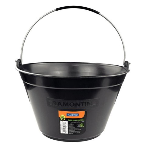 Balde para Argamassa Tramontina em Plástico 8 L Preto Tramontina