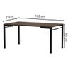 Mesa de Jantar Retangular 160cm + 6 Cadeiras Assento Napa Lp Cor:legno com Napa Preto - 6