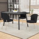 Ver imagem 2 de Kit 04 Cadeiras para Sala de Jantar Cozinha Estofada Gavi Arena L02 Bouclê Preto - Lyam Decor