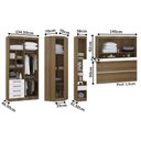 Ver imagem 5 de Quarto Modulado Casal de Canto Diagonal com Guarda-roupas Maleiro e Cabeceira Paris Luciane Móveis