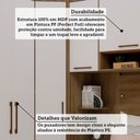 Ver imagem 6 de Quarto Modulado Casal de Canto Diagonal com Guarda-roupas Maleiro e Cabeceira Paris Luciane Móveis