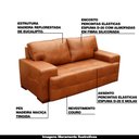 Ver mais imagens de Sofá 2 Lugares Sala de Estar Roma 1,80M Couro Mel - Gran Belo
