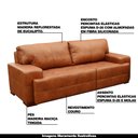 Ver mais imagens de Sofá 3 Lugares Sala de Estar Roma 2,30M Couro Mel - Gran Belo