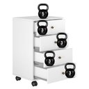 Ver imagem 5 de Mesa de Cabeceira Lateral Apoio 4 Gavetas Presence com Rodízios para Quarto Branco Demóbile