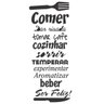 Adesivo Decorativo de para Parede Frase para Cozinha Comer e Ser Feliz - 1