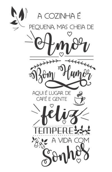 Adesivo Decorativo de Parede Frase A Cozinha com Amor linda para sua casa - 3