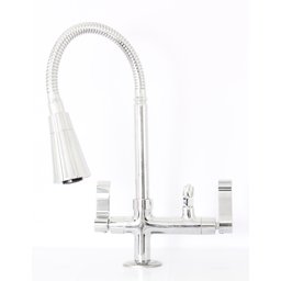 Torneira Flexivel de Mesa Samer Metais com Saída para Purificador de Agua 1/4 Tubo Cromado Dois Jato - 3