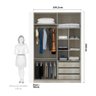 Guarda-roupa Solteiro 4 Portas 160 Cm Cinza Puro - 2