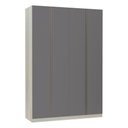 Ver imagem 1 de Guarda-roupa Solteiro 4 Portas 160 Cm Cinza Puro