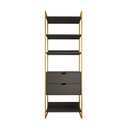 Ver imagem 3 de Closet Solteiro Estilo Industrial Loft 1 Módulo com Gaveta Preto Base Dourada