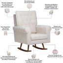 Ver imagem 4 de Poltrona de Amamentação com Balanço Base Milka Encanto D02 Bouclê Off White C-200 - Lyam Decor