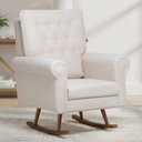 Ver imagem 2 de Poltrona de Amamentação com Balanço Base Milka Encanto D02 Bouclê Off White C-200 - Lyam Decor