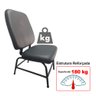Cadeira para Obeso Cadeirão Fixo Estofado Max Reforçada até 180 Kg Courvin Preto - 5