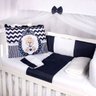Kit Protetor de Berço Azul Marinho Urso Príncipe 9 Peças Padrão Americano / Nacional - 2