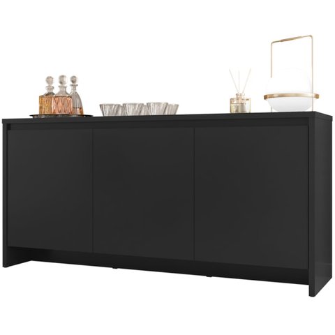 Balcao Buffet 50523 3 Portas 160cm Preto Dcasa