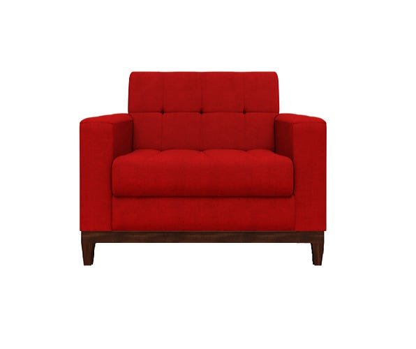 Poltrona Kek Pé Base Encosto Firme Fixo Tecido Suede - Vermelho Suede - 1