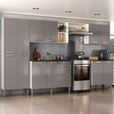Ver imagem 1 de Armário Cozinha Modulada Completa 298cm Pequim Top Multimóveis Mp3768 Branco/lacca Fumê