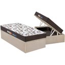 Ver imagem 1 de Cama Box Baú Solteiro: Colchão Espuma D45 Polar Pérola + Base CRC Suede Clean(88x188)