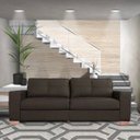 Ver imagem 6 de Sofá 3 Lugares Sala de Estar Pés Madeira Kenny 2,10m Couro Tabaco - Gran Belo