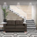 Ver imagem 5 de Sofá 2 Lugares Sala de Estar Pés Madeira Kenny 1,60m Couro Tabaco - Gran Belo