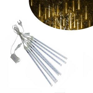 8 Tubos de Luz Led de 50cm em Cascata de Iluminação Efeito Gelo Chuva Natal Cor:branco Quente