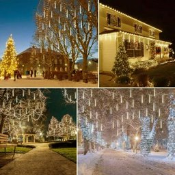 8 Tubos de Luz Led de 50cm em Cascata de Iluminação Efeito Gelo Chuva Natal Cor:branco Quente - 4