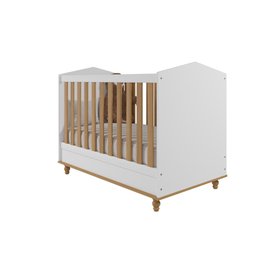 Berco Mimo Com Pés E Vira Mini Cama 100 % Mdf Branco/Nature - 3