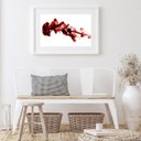 Ver imagem 2 de Quadro Abstrato Minimalista Vinho - 60x48cm:madeira Branca