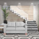Ver imagem 6 de Sofá 2 Lugares Sala de Estar Pés Madeira Kenny 1,60m Couro Cinza - Gran Belo