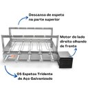 Ver imagem 4 de Gira Grill Inox 5 Espetos para Churrasqueira Bivolt Pratic
