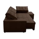 Ver imagem 3 de Sofá de Canto Retrátil e Reclinável com Molas 3,00x2,00 Berlim Suede Marrom Mirra Decor