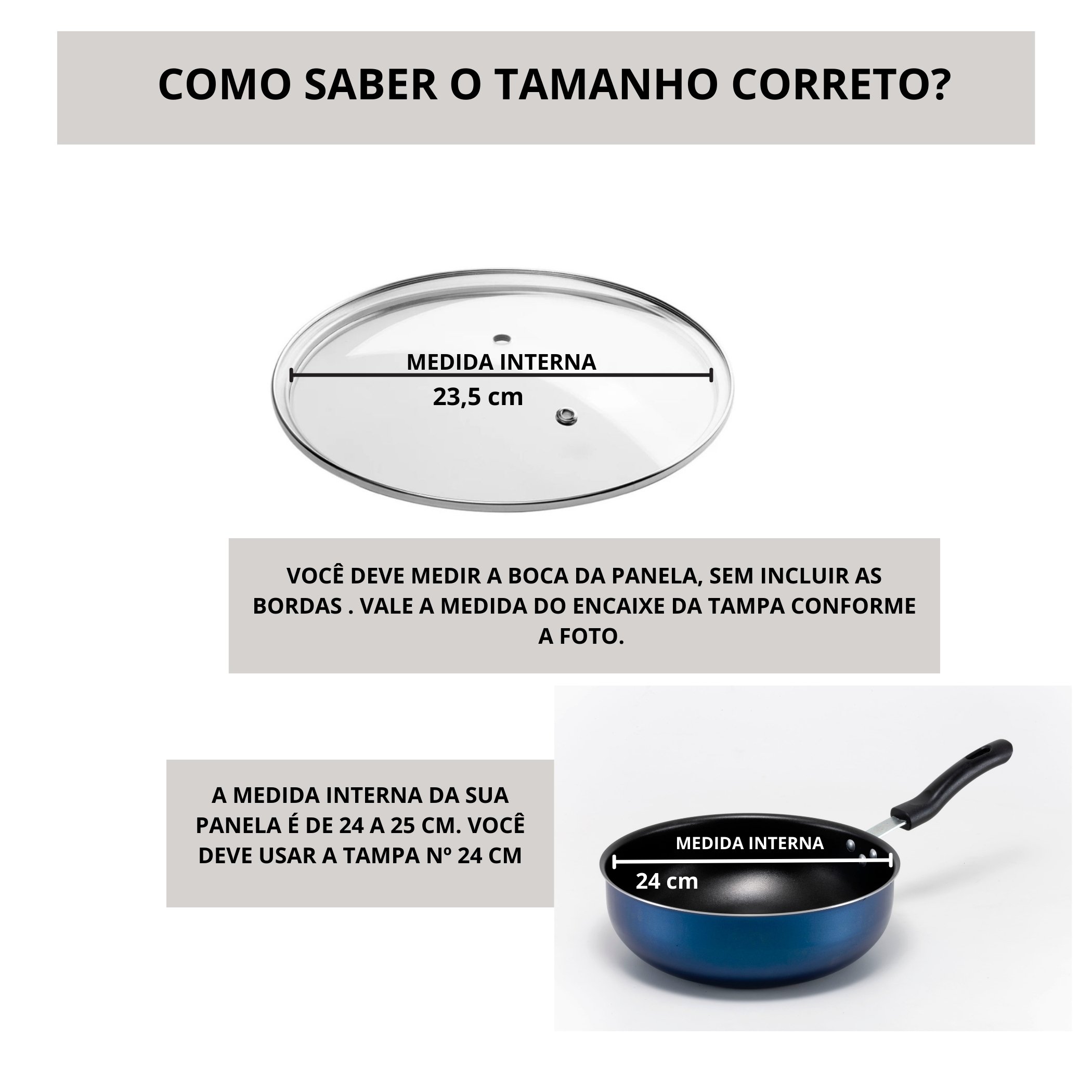 Tampa de Vidro Temperado Avulsa para Panela Caçarola Frigideira 24 Cm - 4