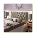 Ver imagem 1 de Cabeceira de Cama Queen Estofada Capitone Pari 1,60 X 55 Areia Suede