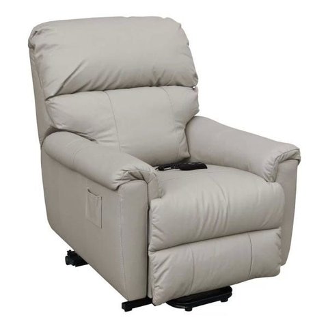 Poltrona Reclinável Elétrica com Controle Kyoto Lift Couro Off White - Gran Belo