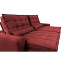 Ver imagem 4 de Sofá Retrátil e Reclinável 2,12m Molas Ensacadas Cama inBox Catar Velusoft Vermelho