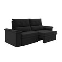 Ver imagem 1 de Sofá Aspen 1,80m Retrátil Reclinável Suede Preto Xflex Sofás